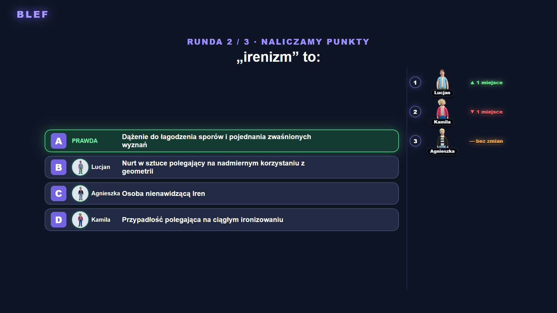 Odkrywanie prawdziwej odpowiedzi w grze Blef