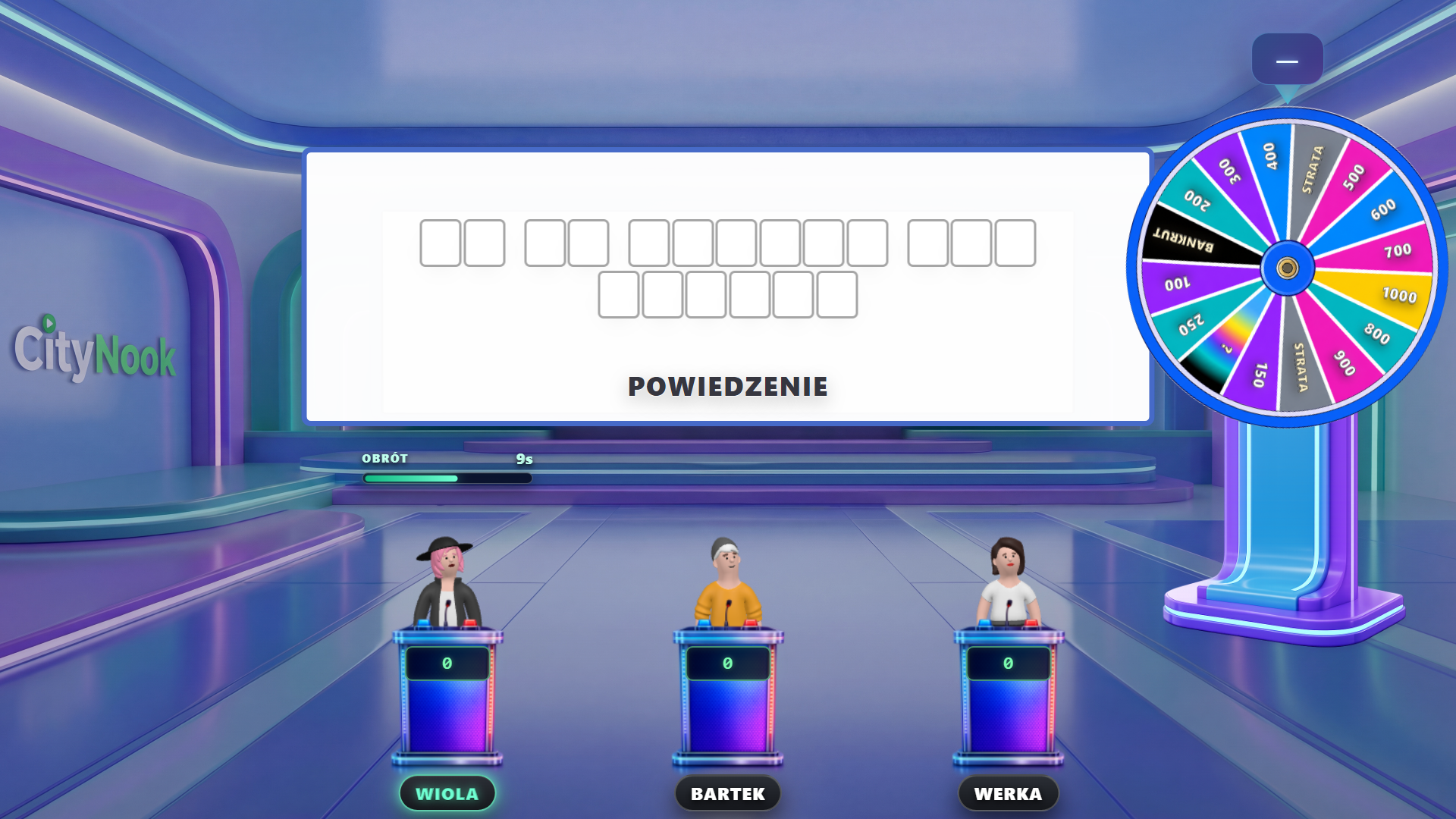 Koło Fortuny CityNook z ukrytym hasłem